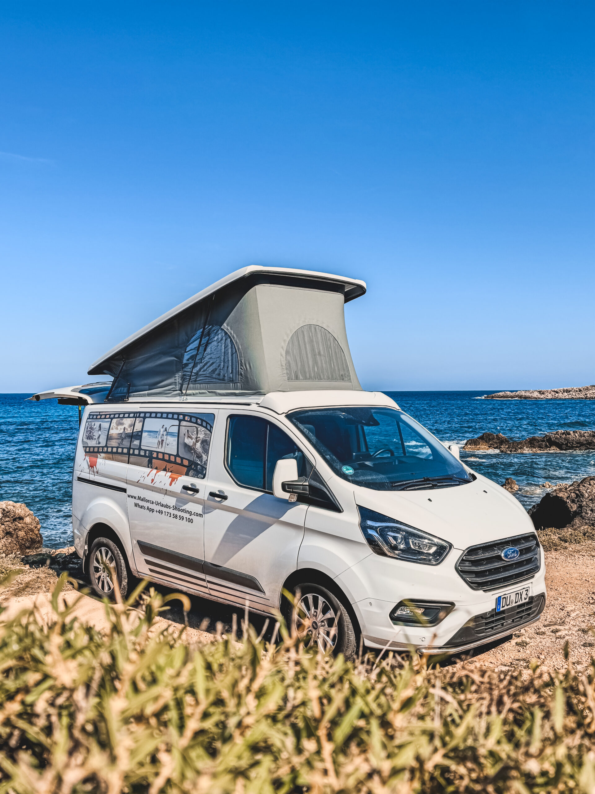 Dirk in the van on Mallorca